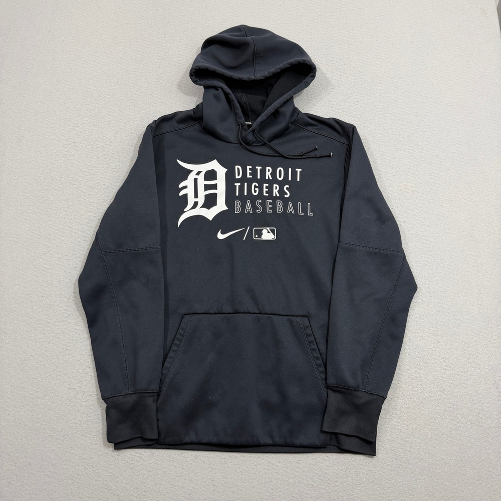 Nike Hoodie Men's Small Blue Detroit Tigers Baseball Therma-FIT MLB Sweatshirt